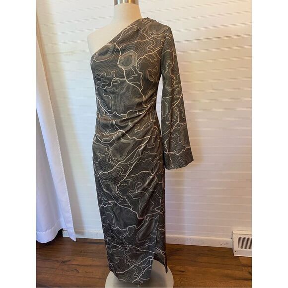 Antonio Melani x Elizabeth Damrich Monroe One Shoulder Satin Midi Dress NWT - Picture 5 of 13